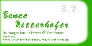 bence mitterhofer business card